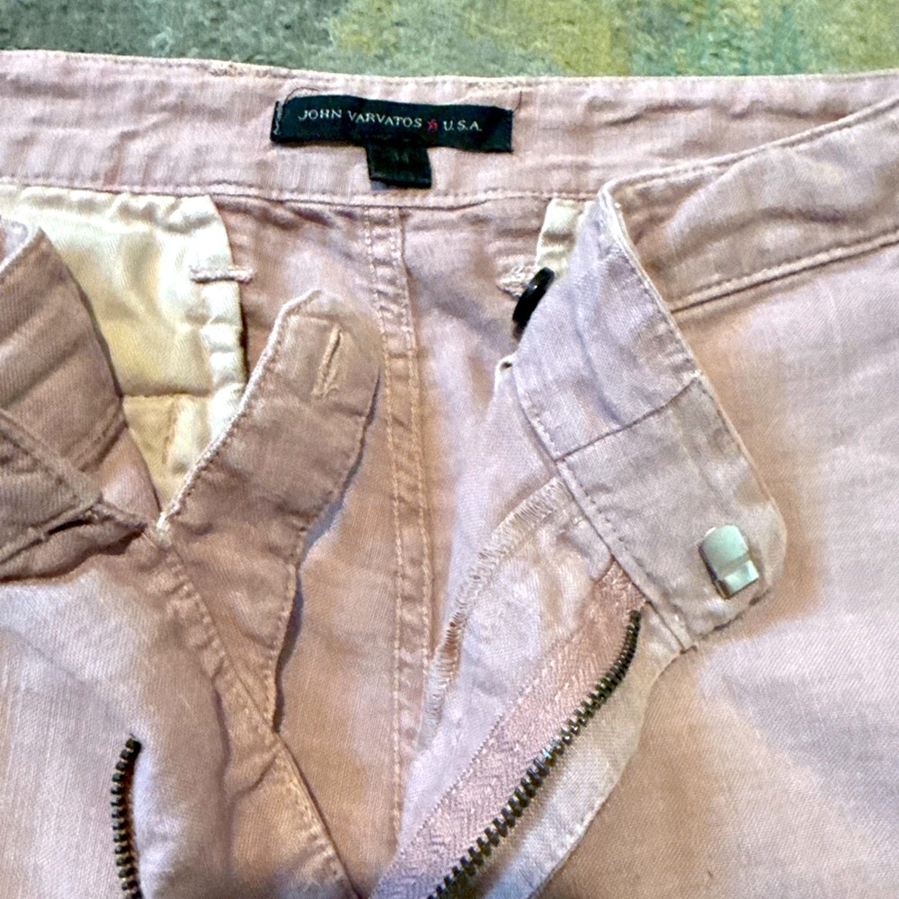 John Varvatos Star USA Linen Chino Shorts 34 – Lilac Stone Casual Summer - Picture 3 of 6